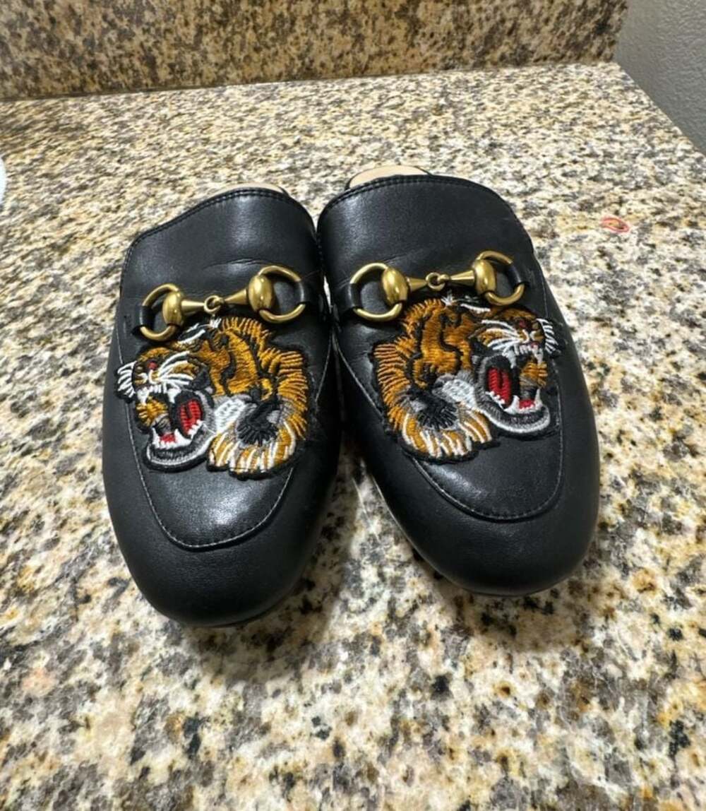 Unbranded Tiger Embroidered Horsebit Mule Loafers Black women 8 men 7